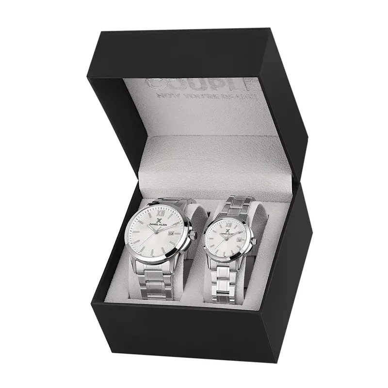 Daniel Klein White Dial Casual Couple Set- DK.1.13839-1